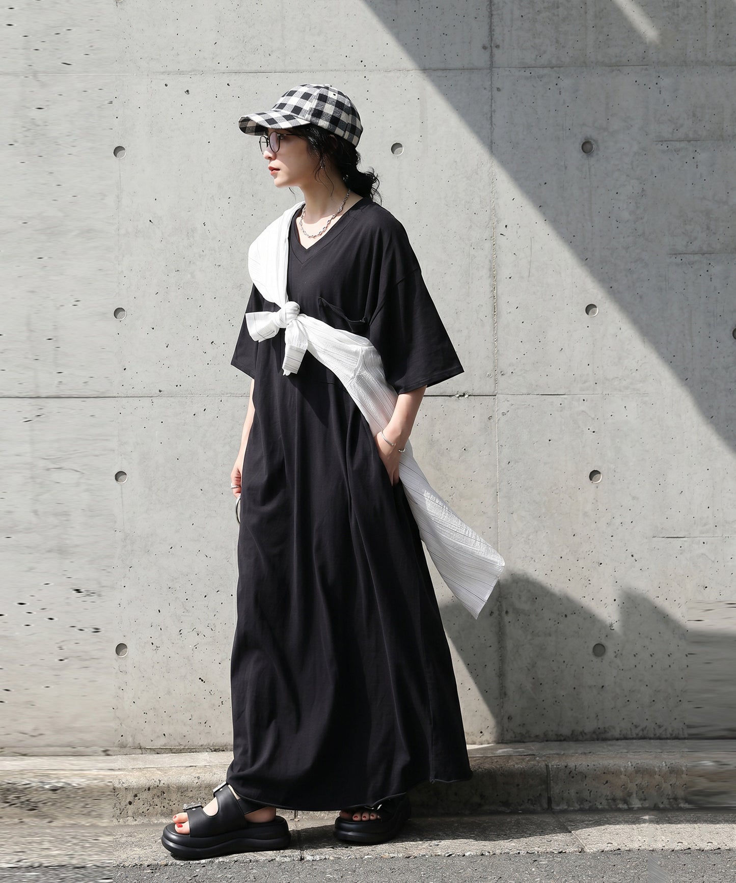 Long V-Neck Dress Ladies