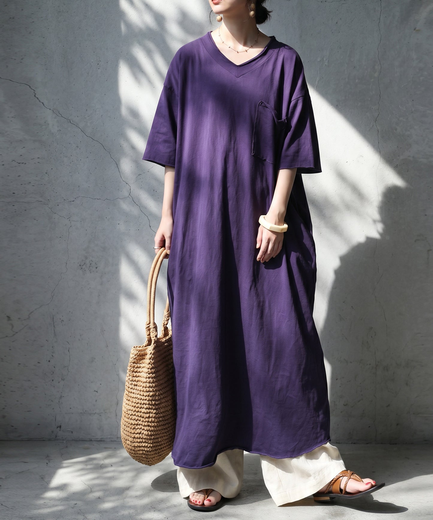 Long V-Neck Dress Ladies