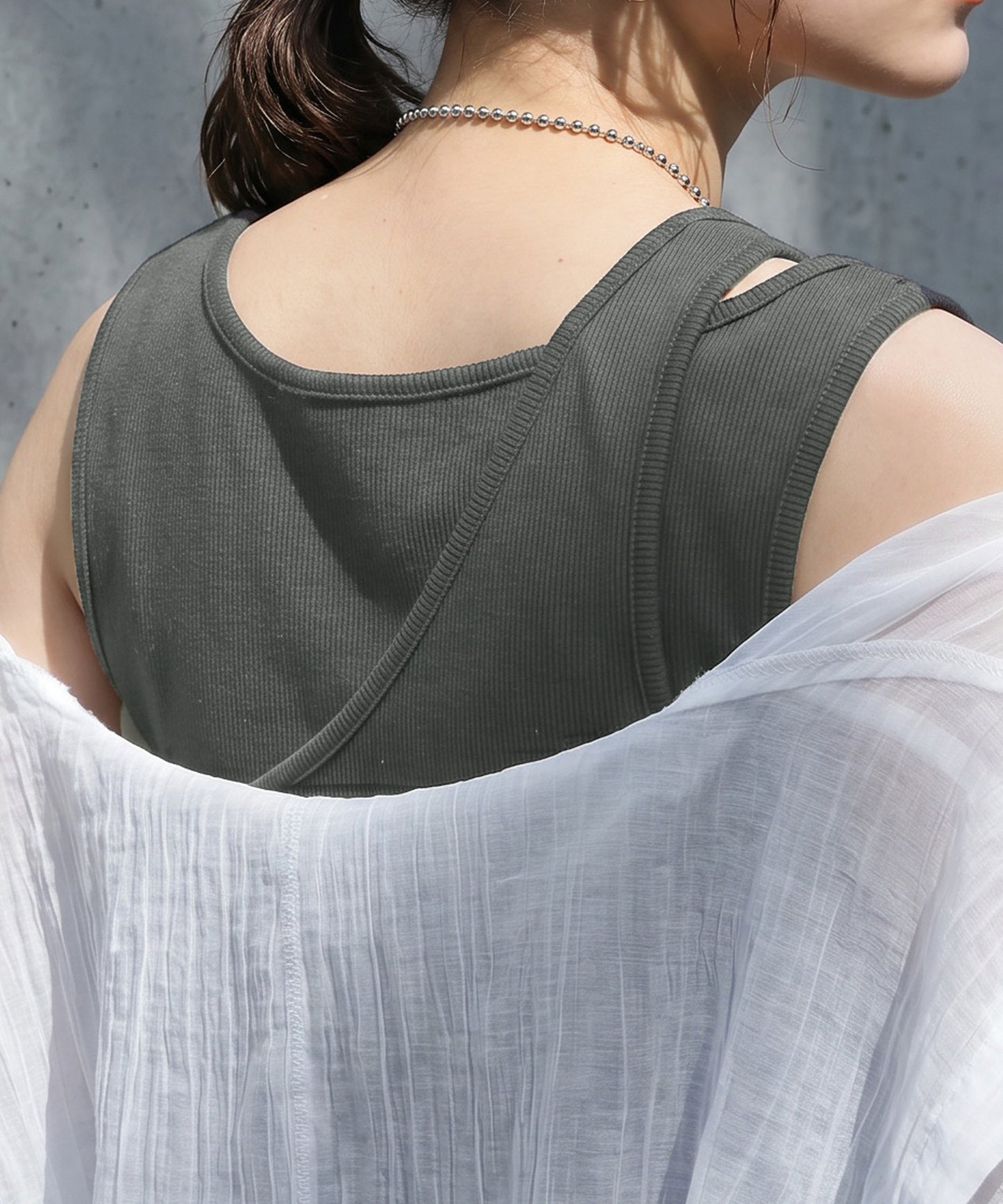 Cotton Blend V-Neck Tank Top Ladies