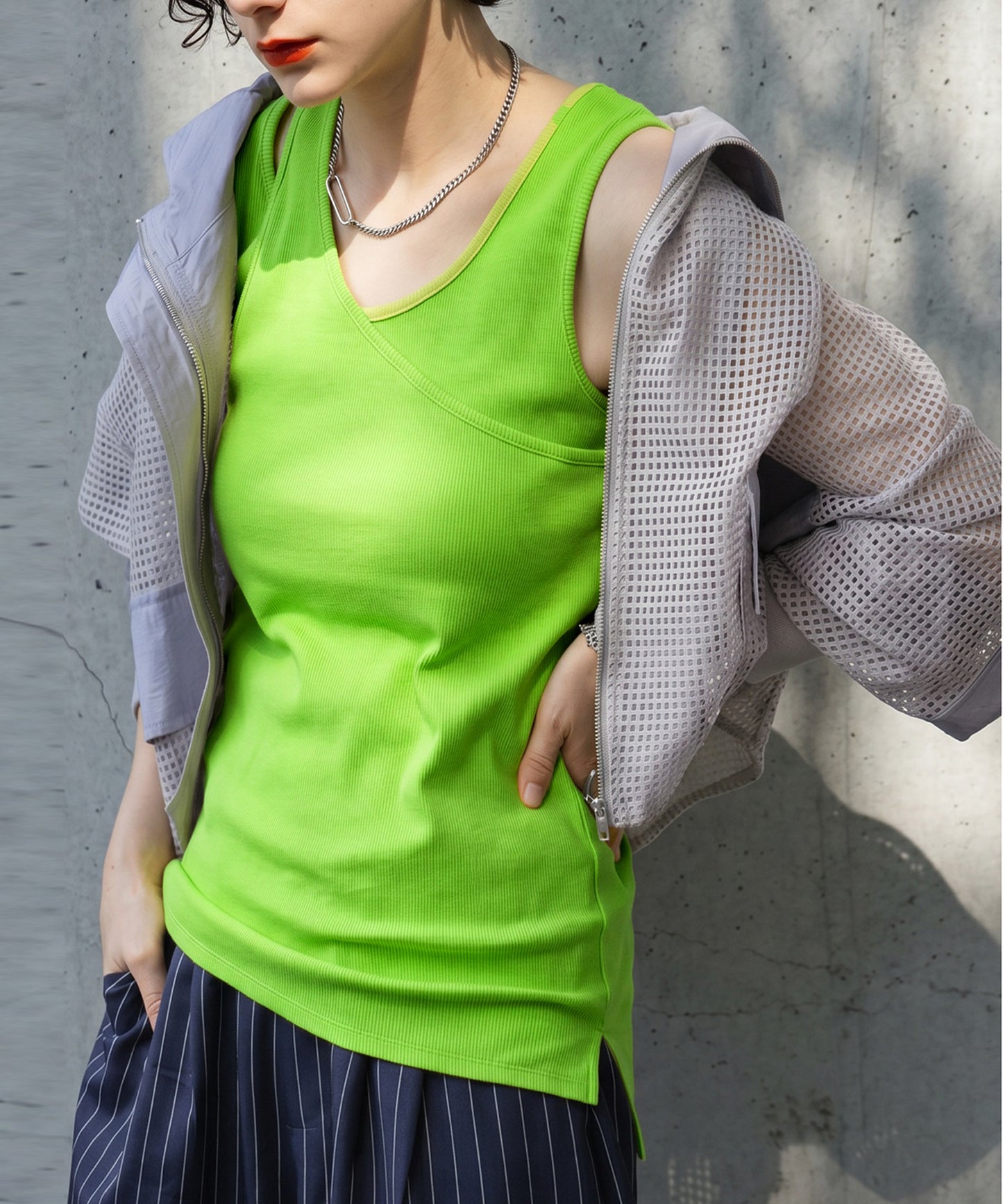 Cotton Blend V-Neck Tank Top Ladies