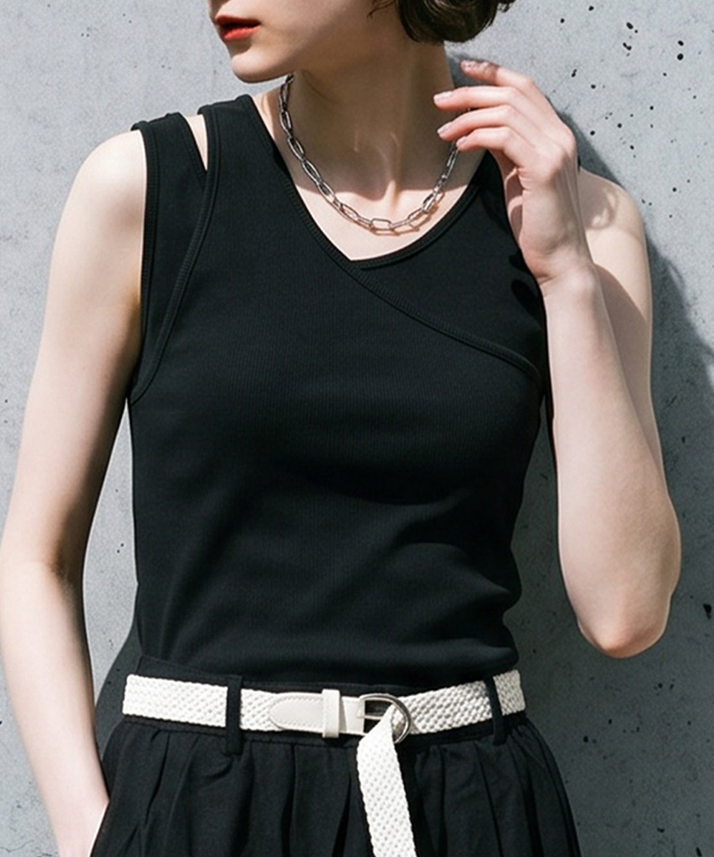 Cotton Blend V-Neck Tank Top Ladies