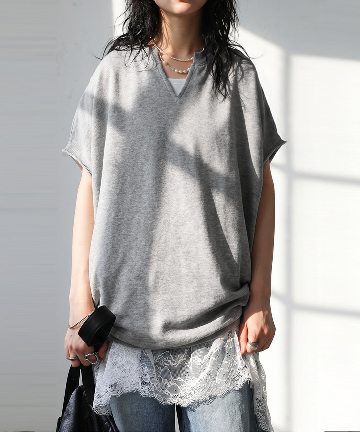 Dolman Sleeve Keyhole Neck Fleece Pullover Ladies