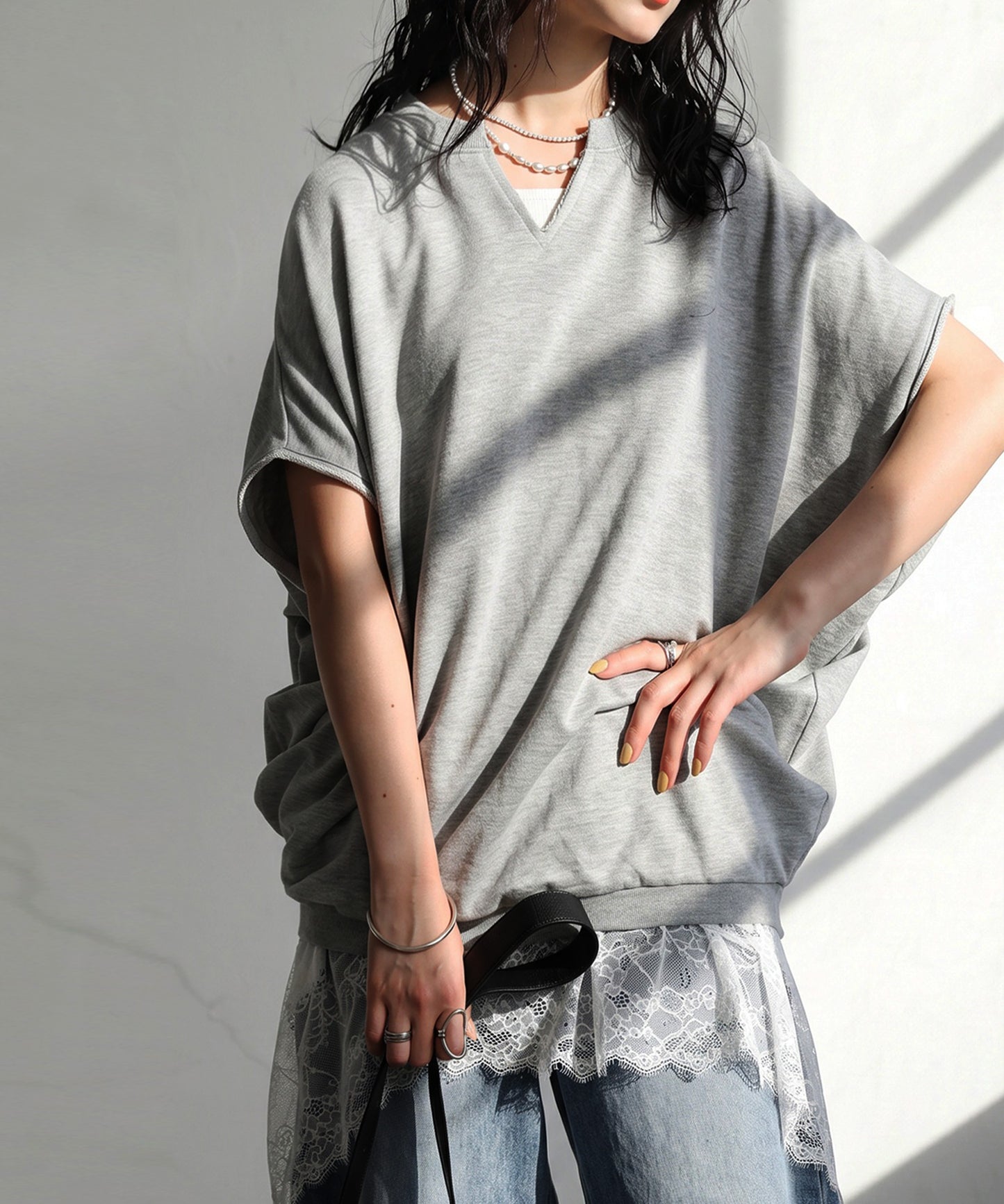 Dolman Sleeve Keyhole Neck Fleece Pullover Ladies