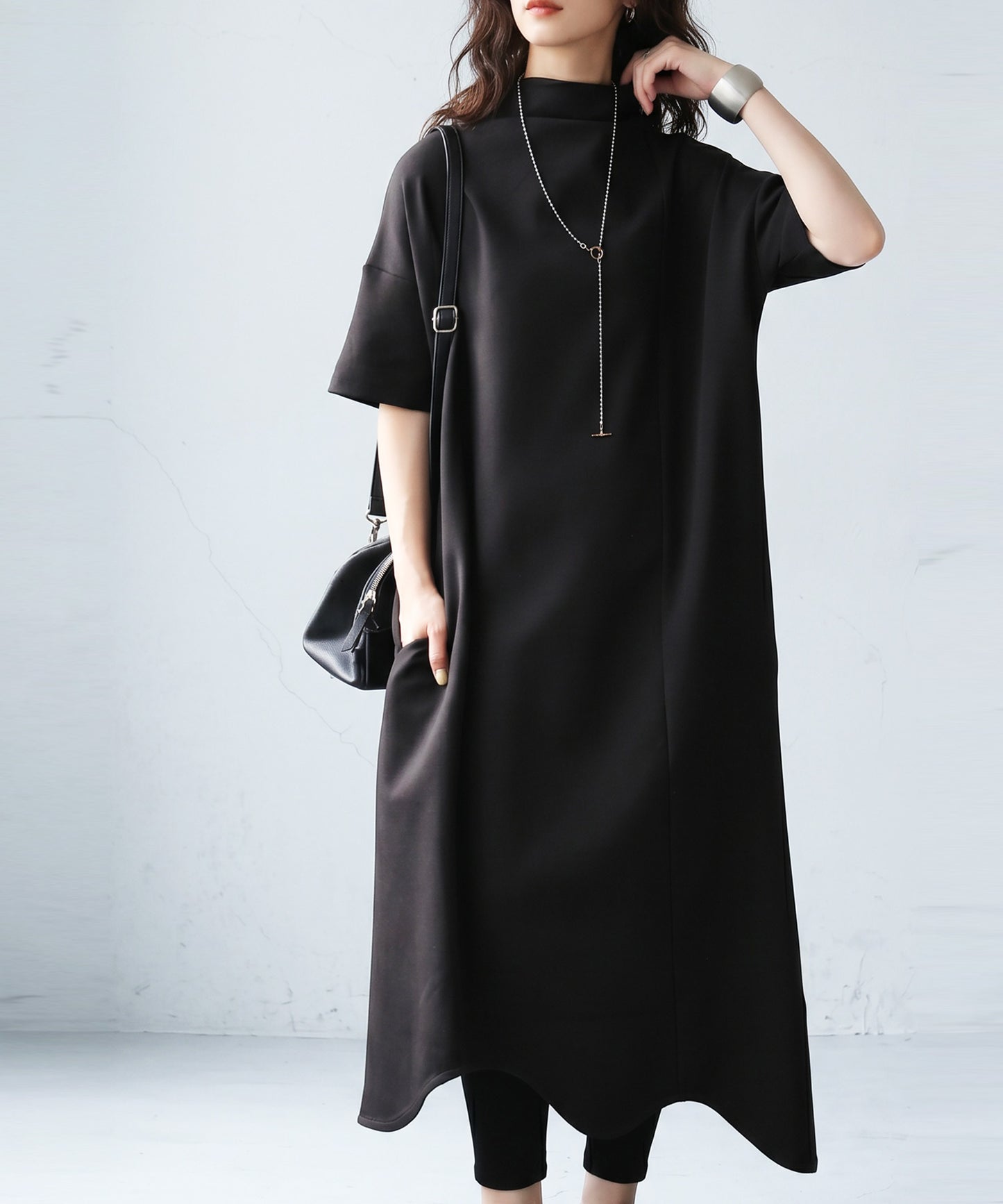 Long Mock Neck Dress Ladies
