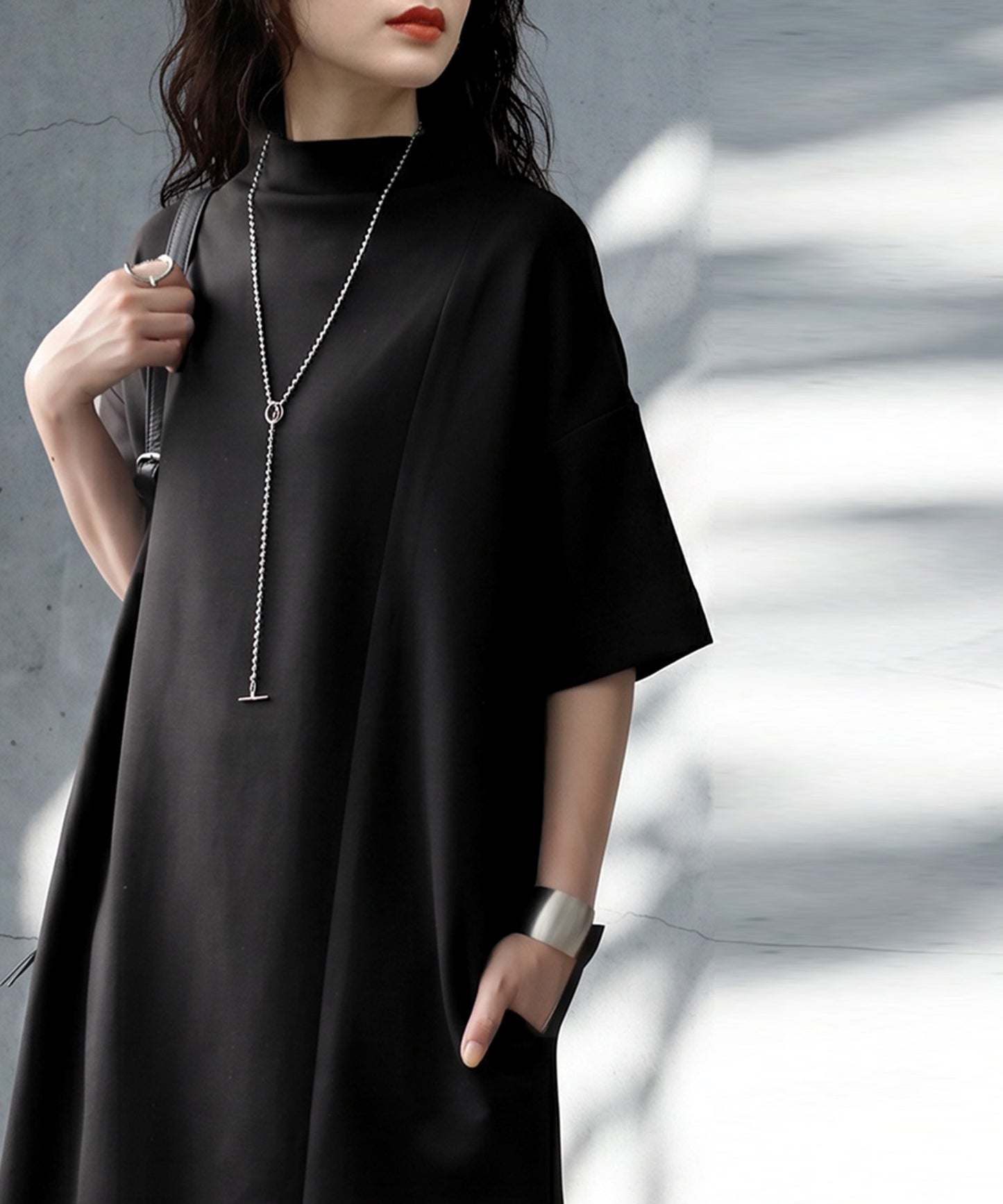 Long Mock Neck Dress Ladies