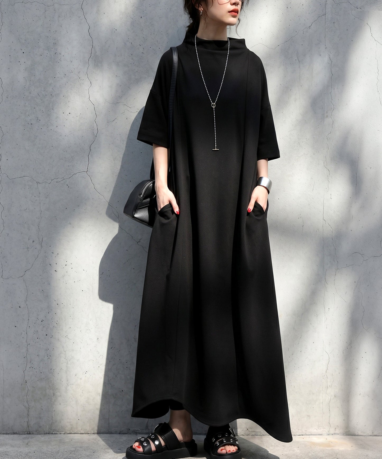 Long Mock Neck Dress Ladies