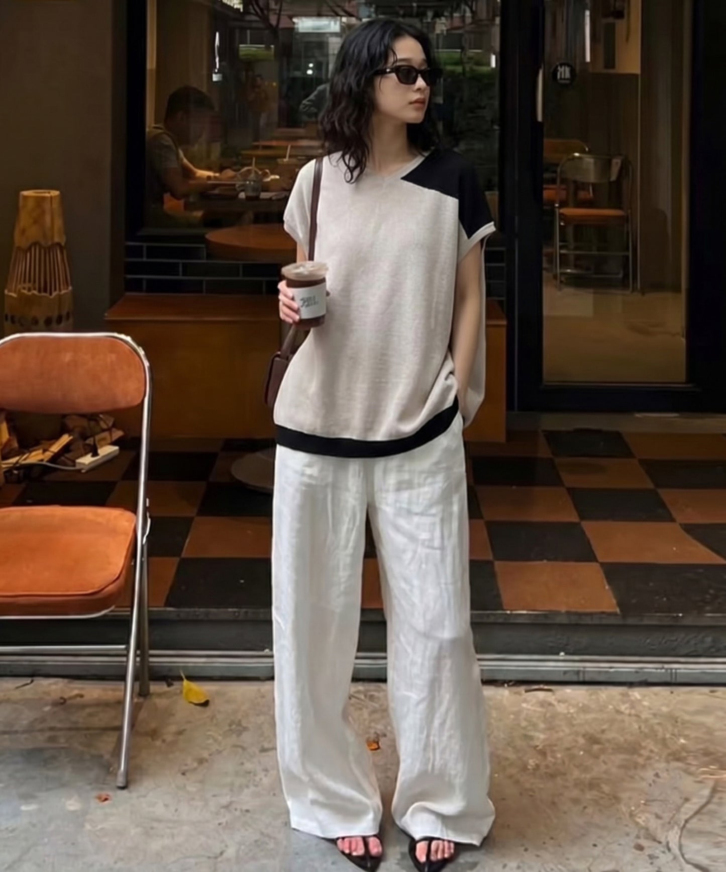 Color-Blocked Summer Knit Ladies