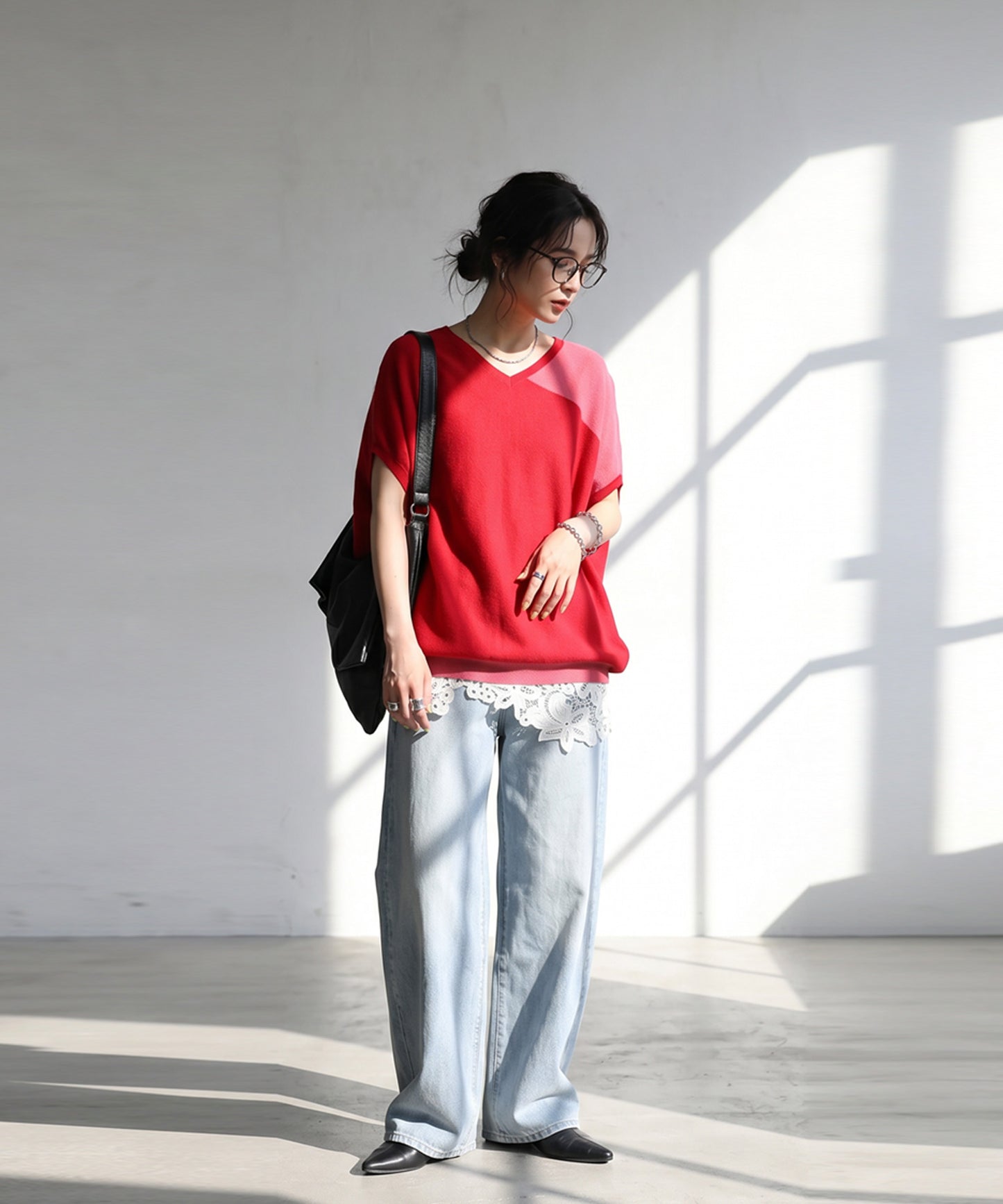 Color-Blocked Summer Knit Ladies