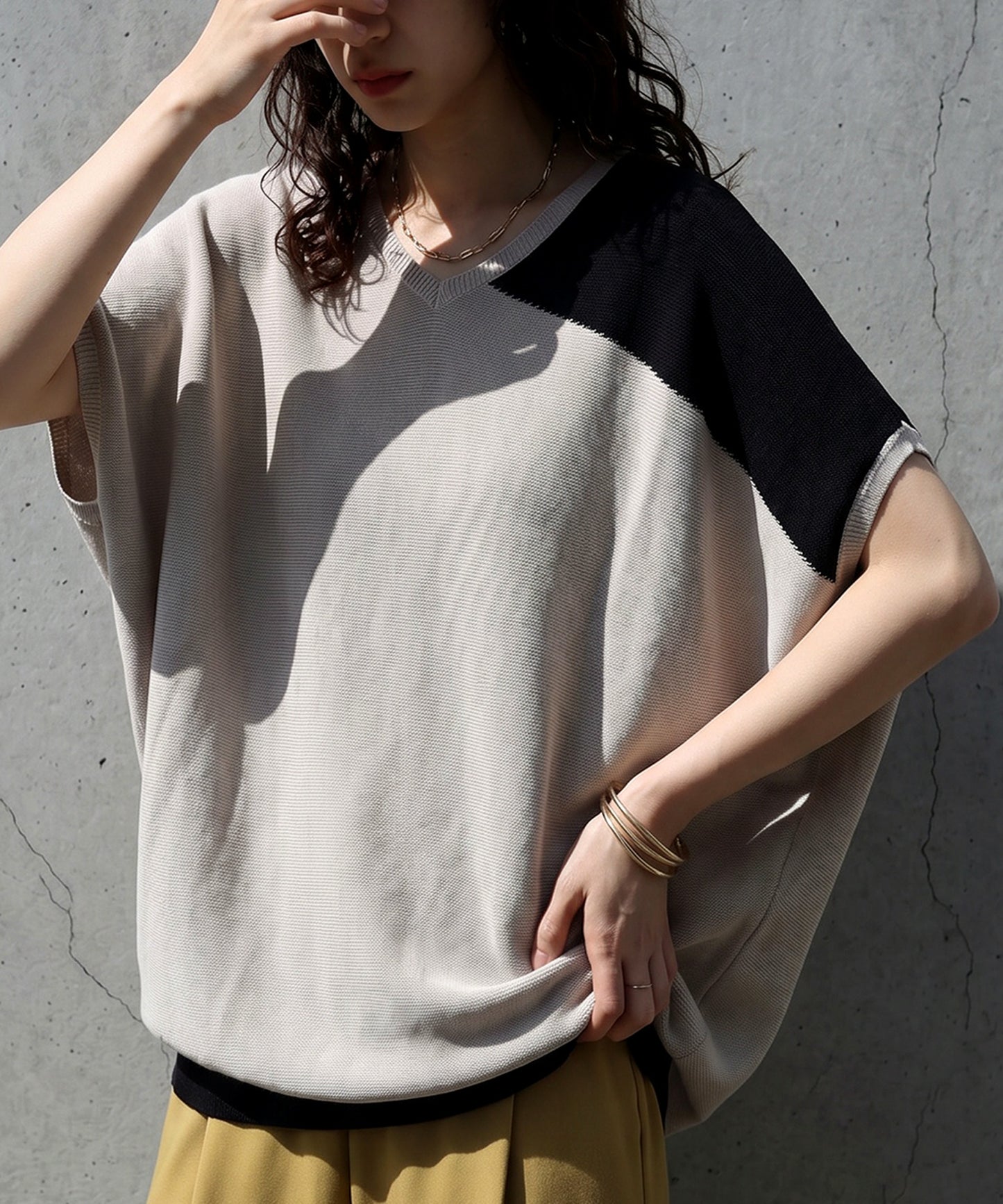 Color-Blocked Summer Knit Ladies