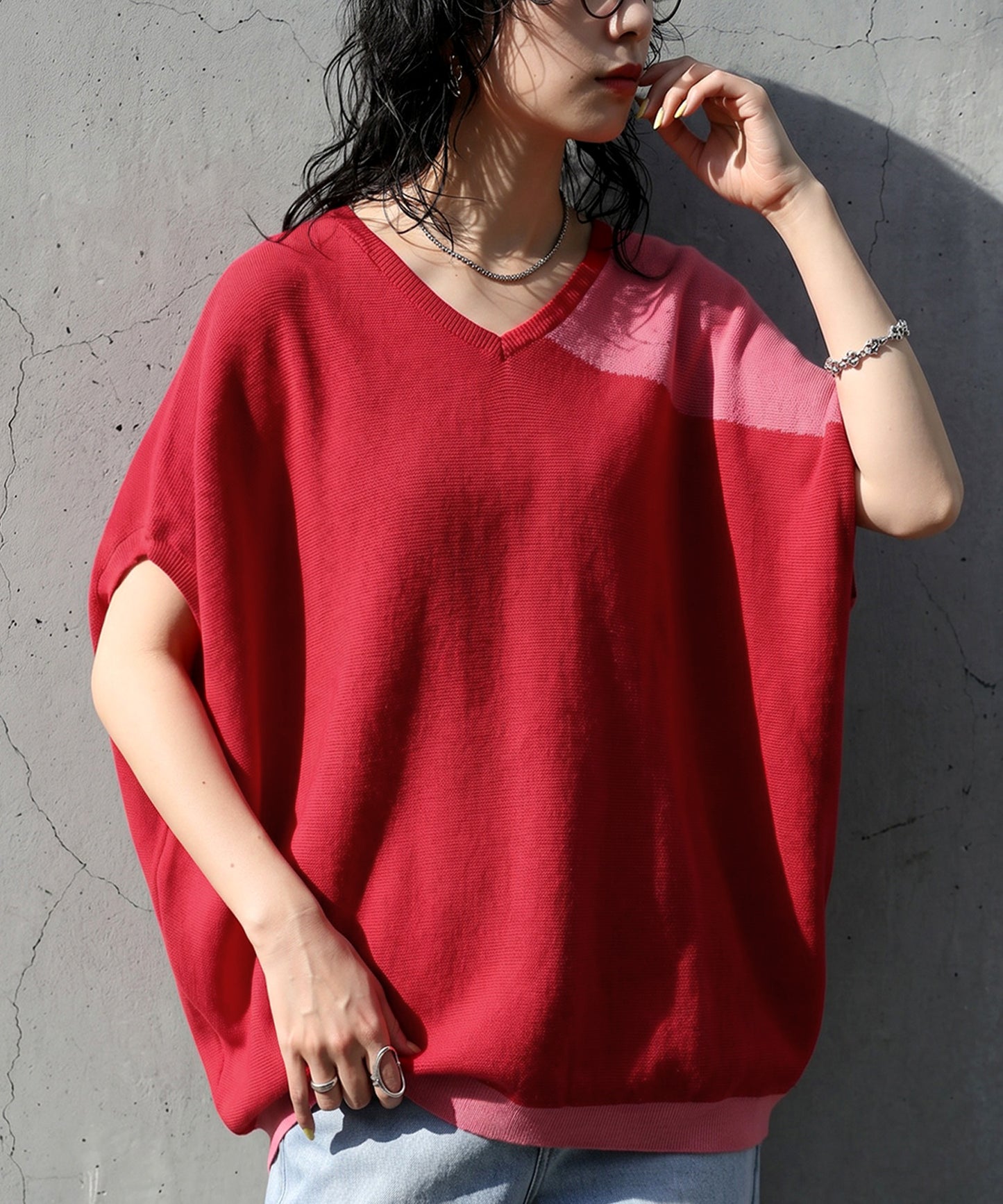 Color-Blocked Summer Knit Ladies