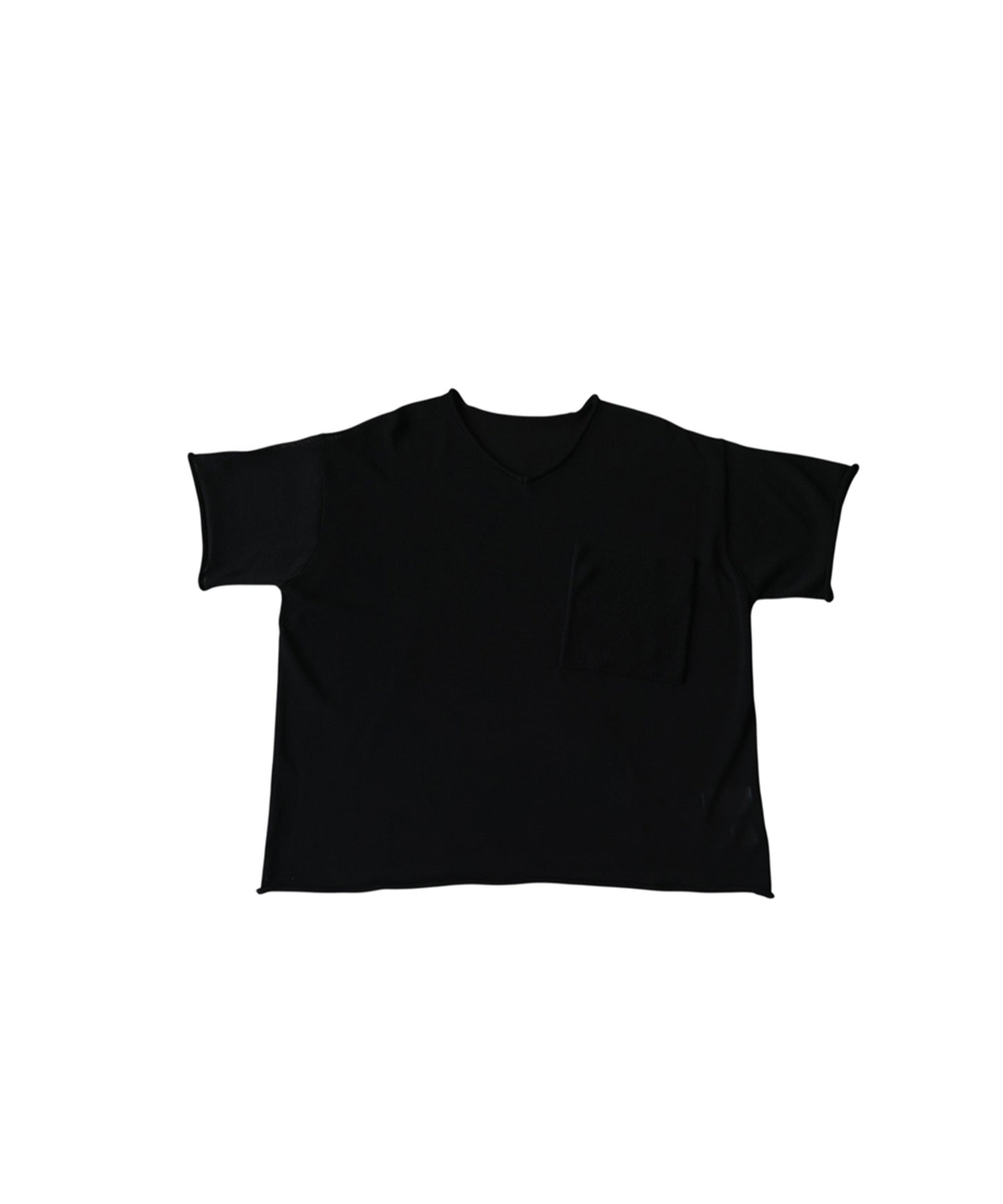 V-Neck Sheer Knit T-Shirt Ladies