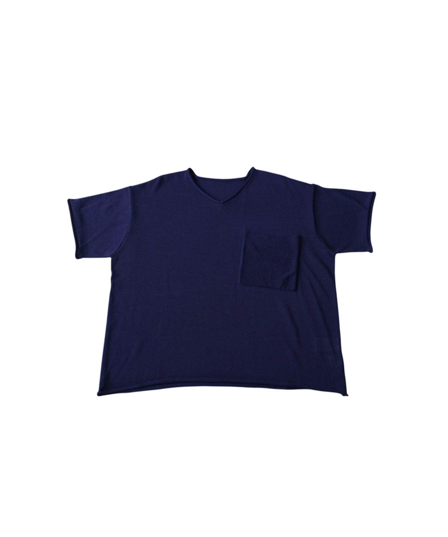 V-Neck Sheer Knit T-Shirt Ladies