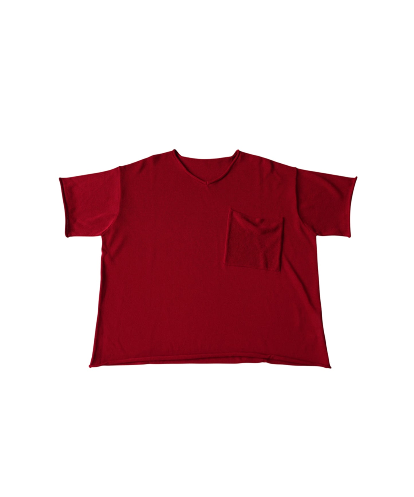 V-Neck Sheer Knit T-Shirt Ladies