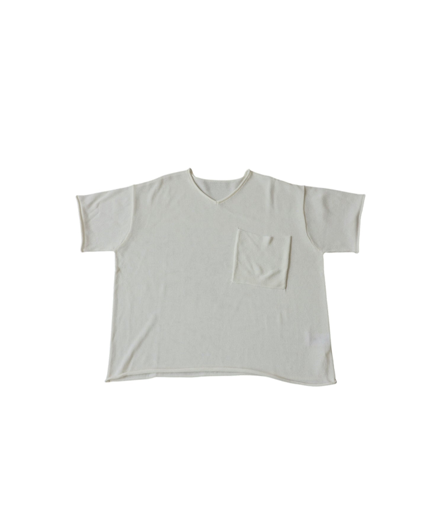 V-Neck Sheer Knit T-Shirt Ladies