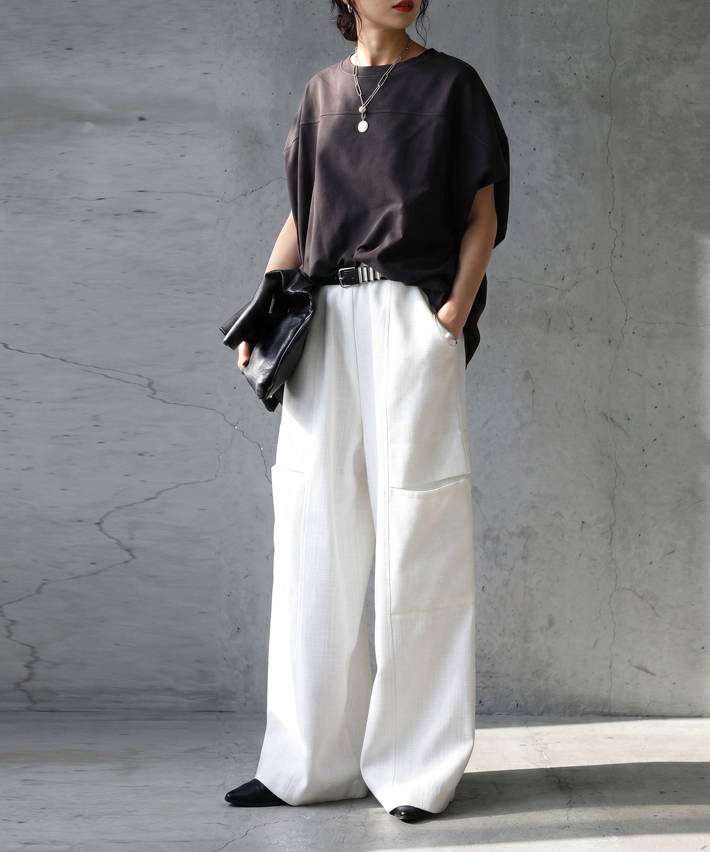 100% Cotton Short-Sleeve Plain Crew Neck Cut And Sewn Top Ladies