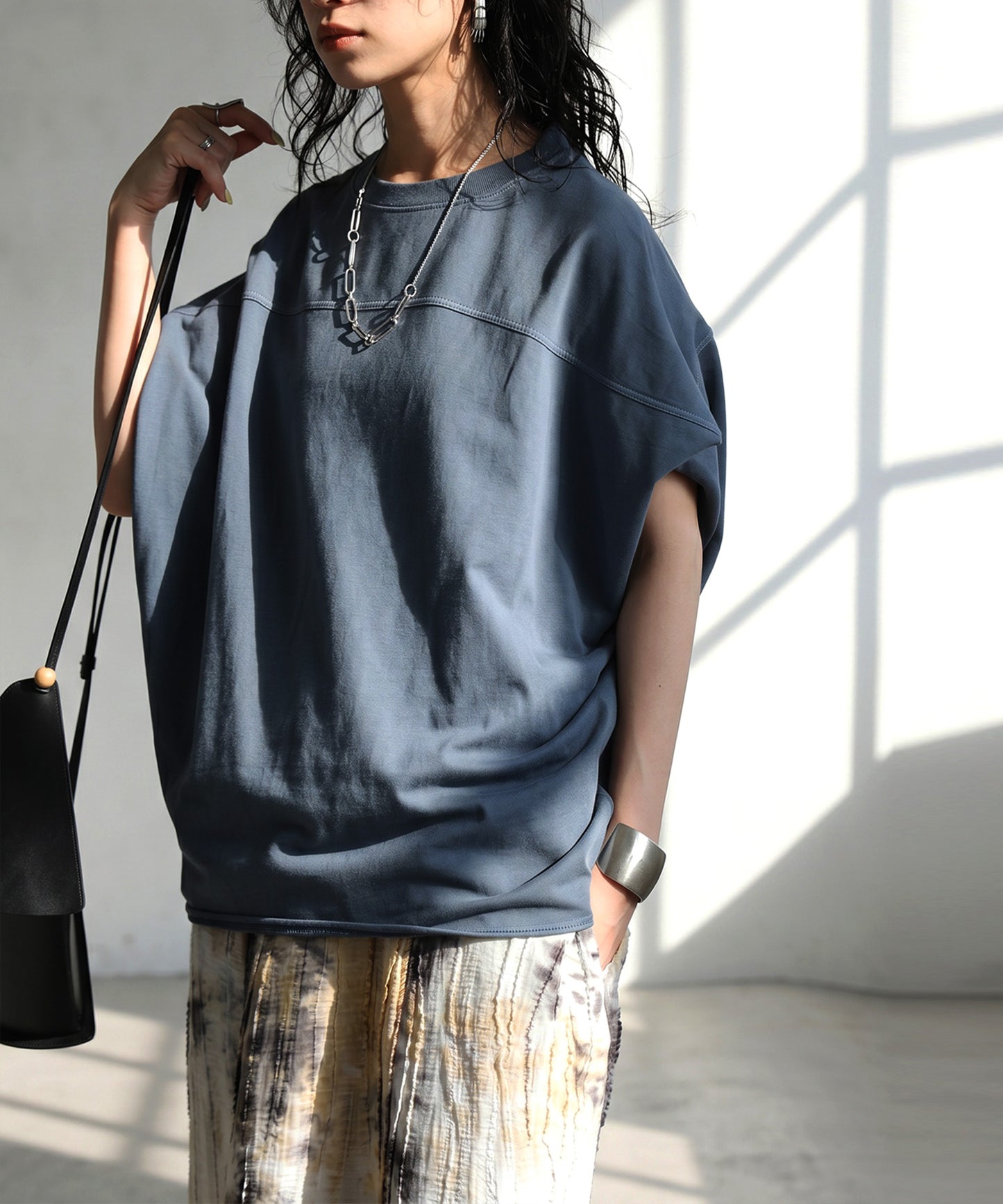 100% Cotton Short-Sleeve Plain Crew Neck Cut And Sewn Top Ladies