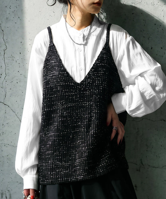 V-Neck Knit Bustier Ladies