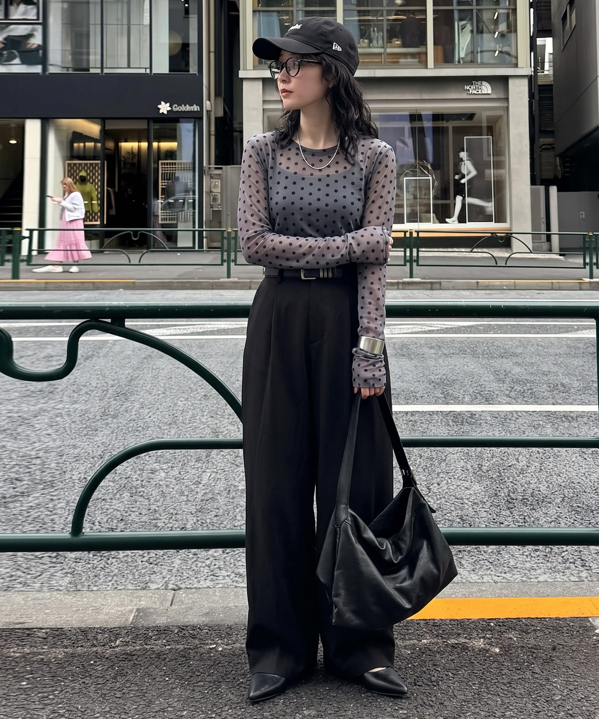 Polka Dot Sheer Layered Cut And Sew Top Ladies