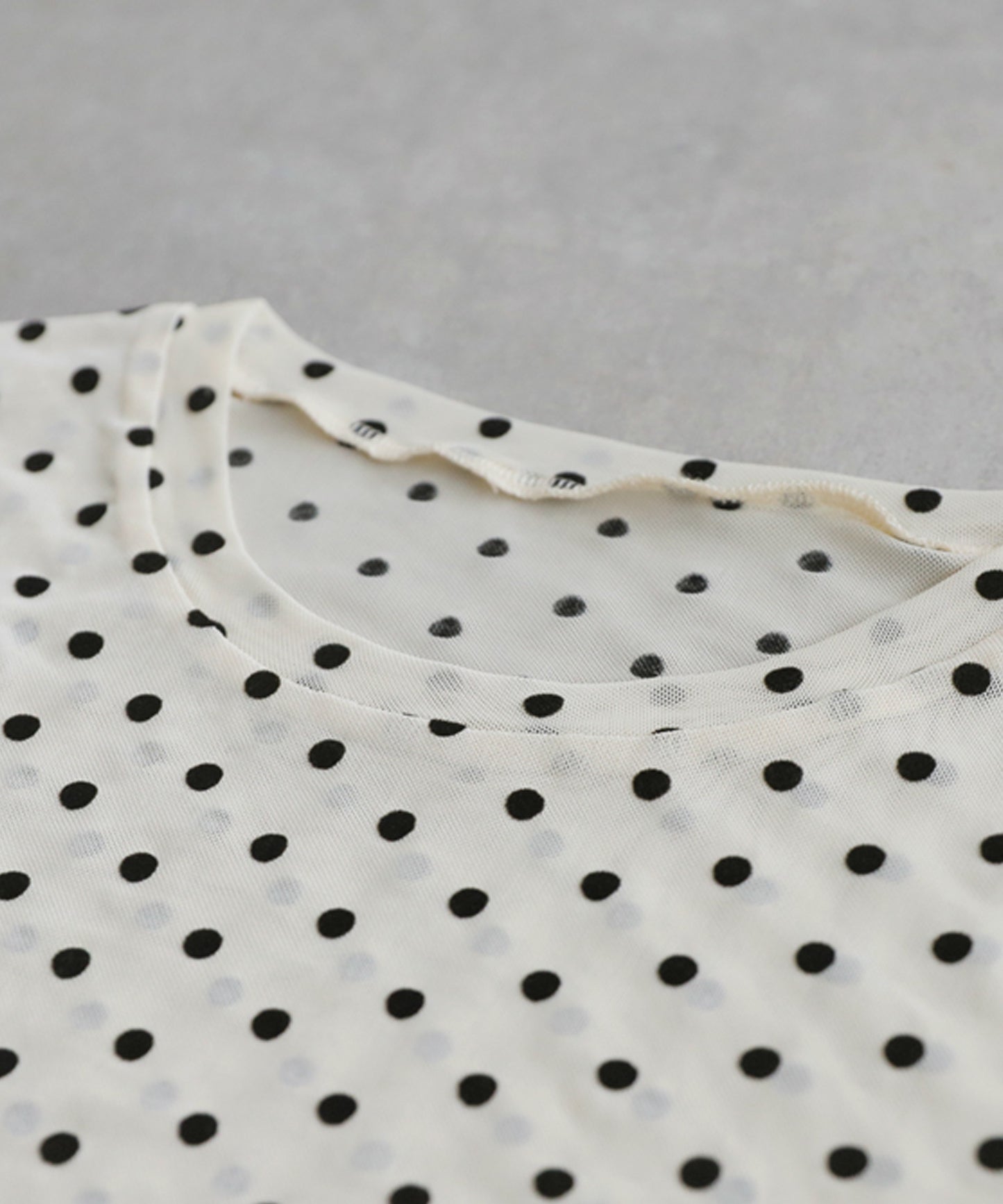 Polka Dot Sheer Layered Cut And Sew Top Ladies