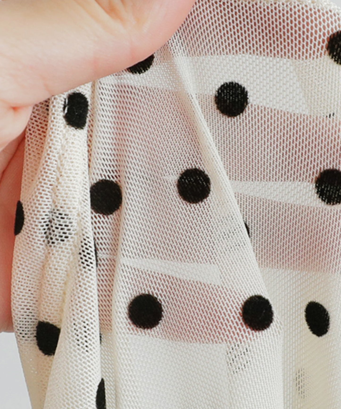 Polka Dot Sheer Layered Cut And Sew Top Ladies