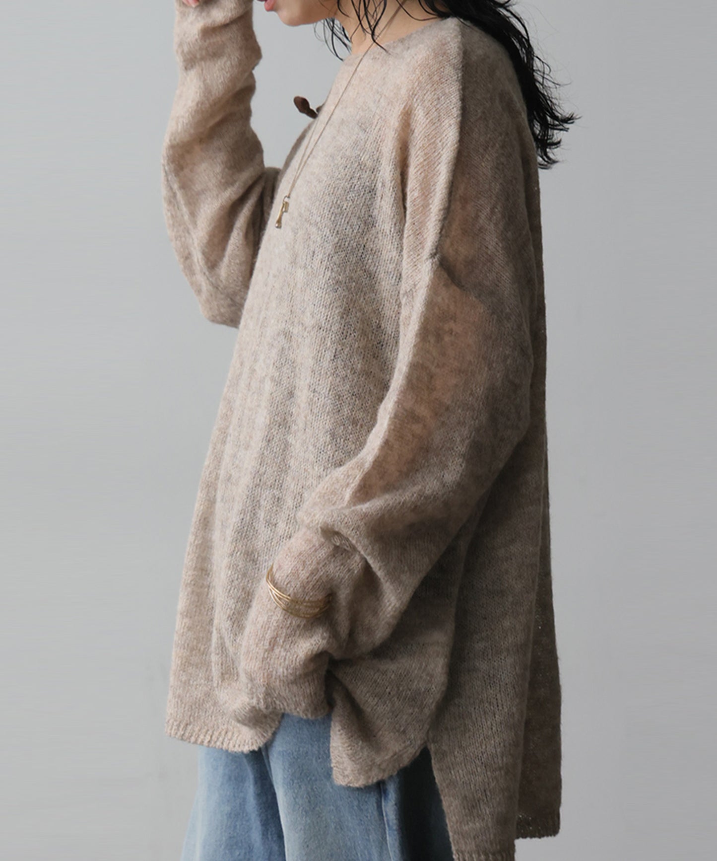 Wool Blend Mohair Knit Ladies