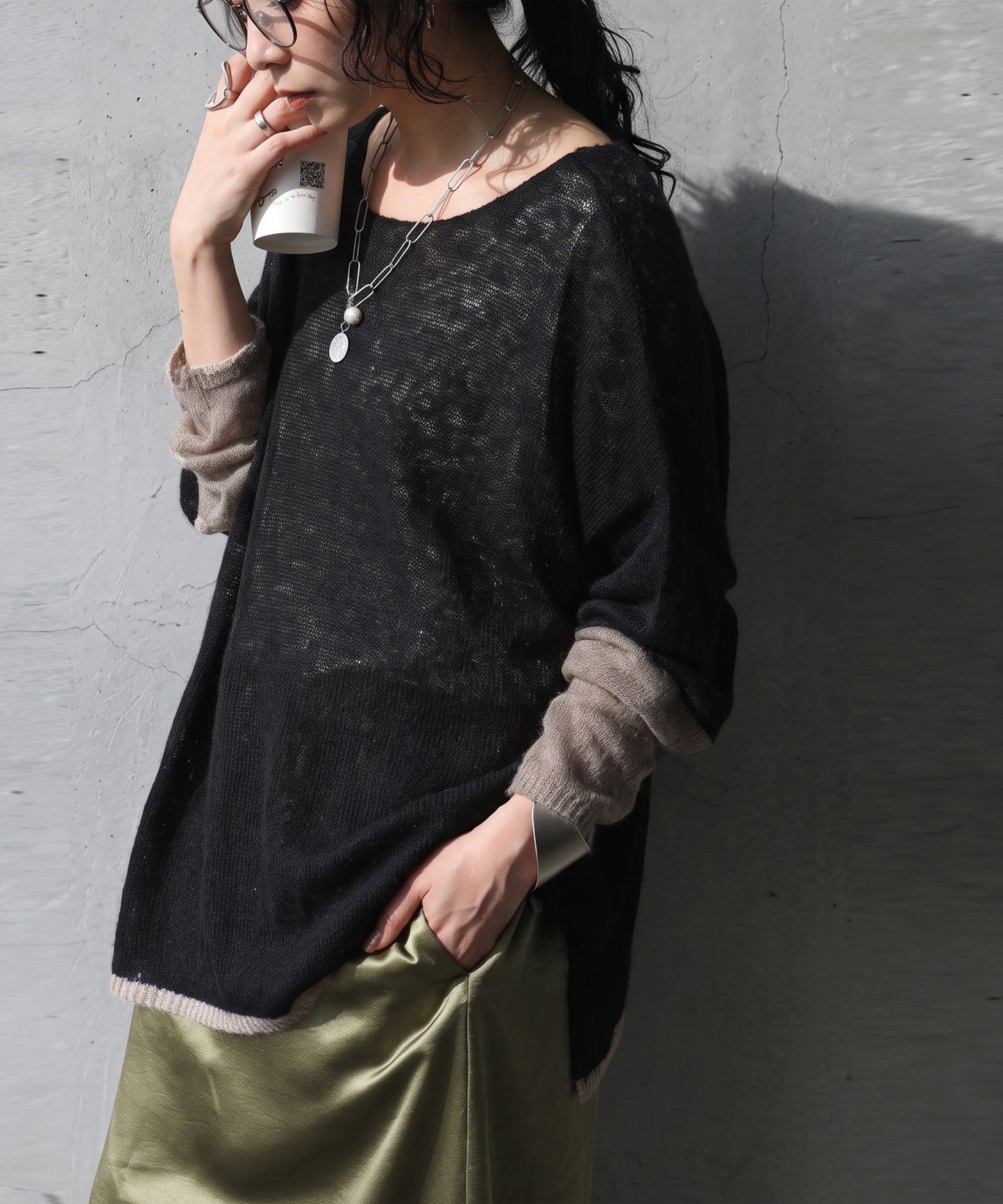Wool Blend Mohair Knit Ladies