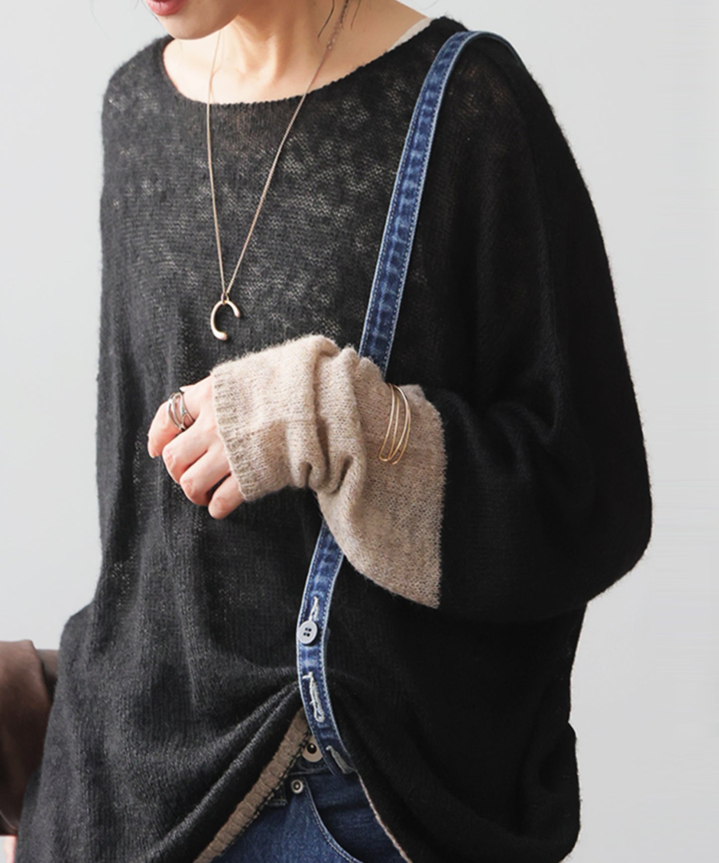 Wool Blend Mohair Knit Ladies