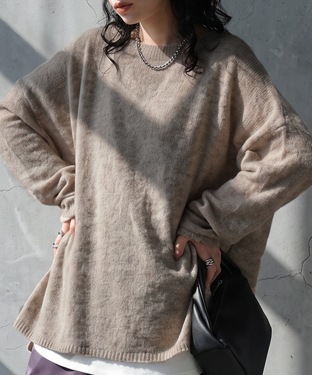Wool Blend Mohair Knit Ladies
