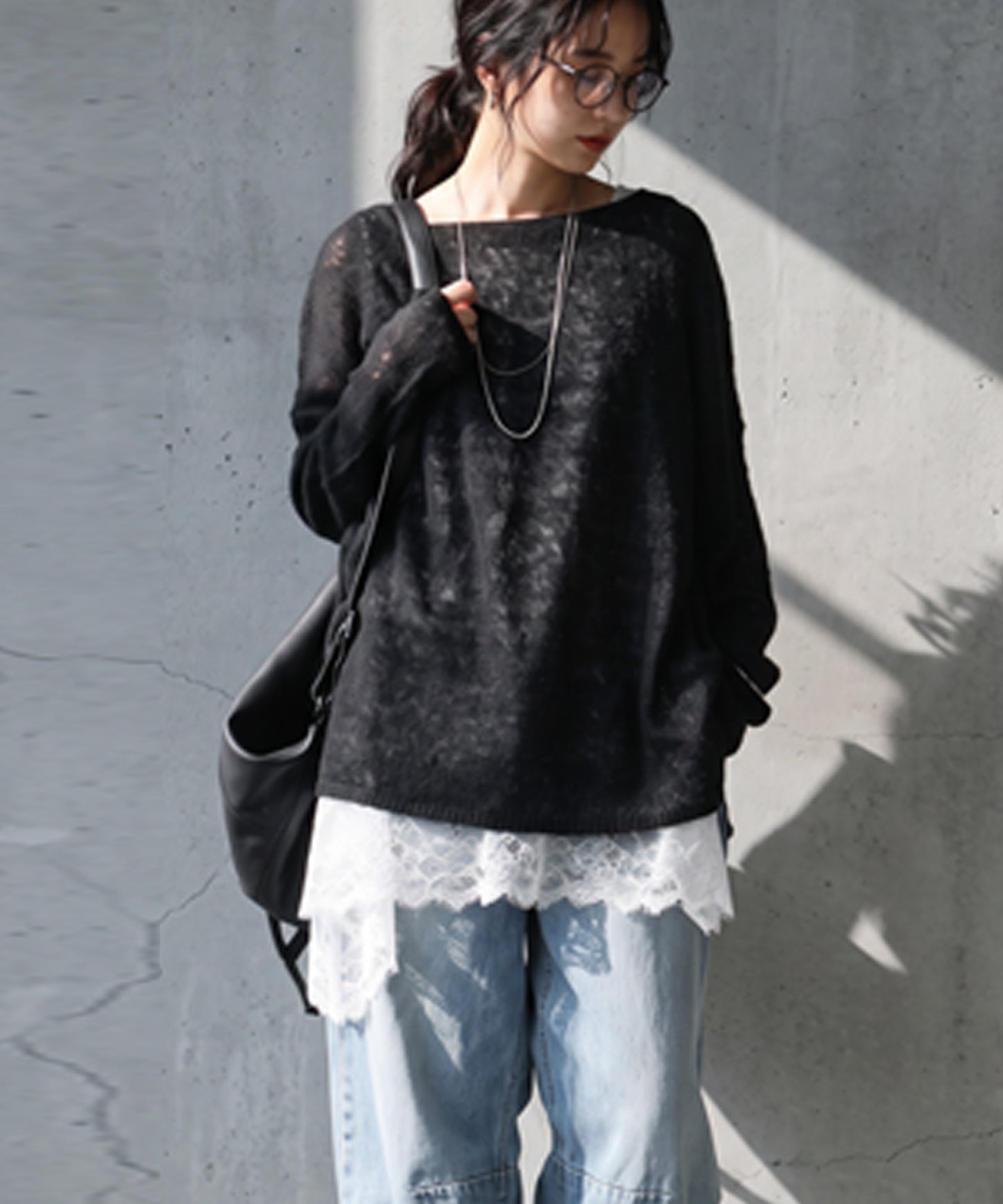 Wool Blend Mohair Knit Ladies