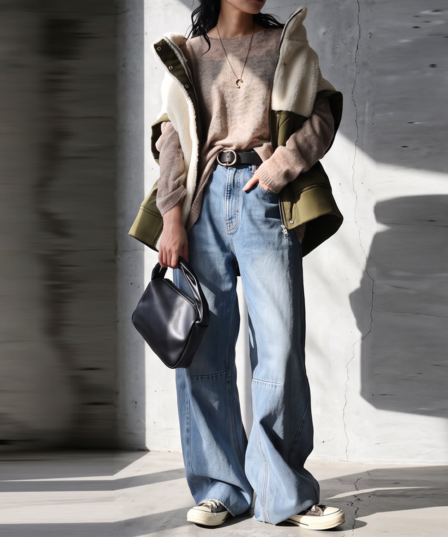 Wool Blend Mohair Knit Ladies