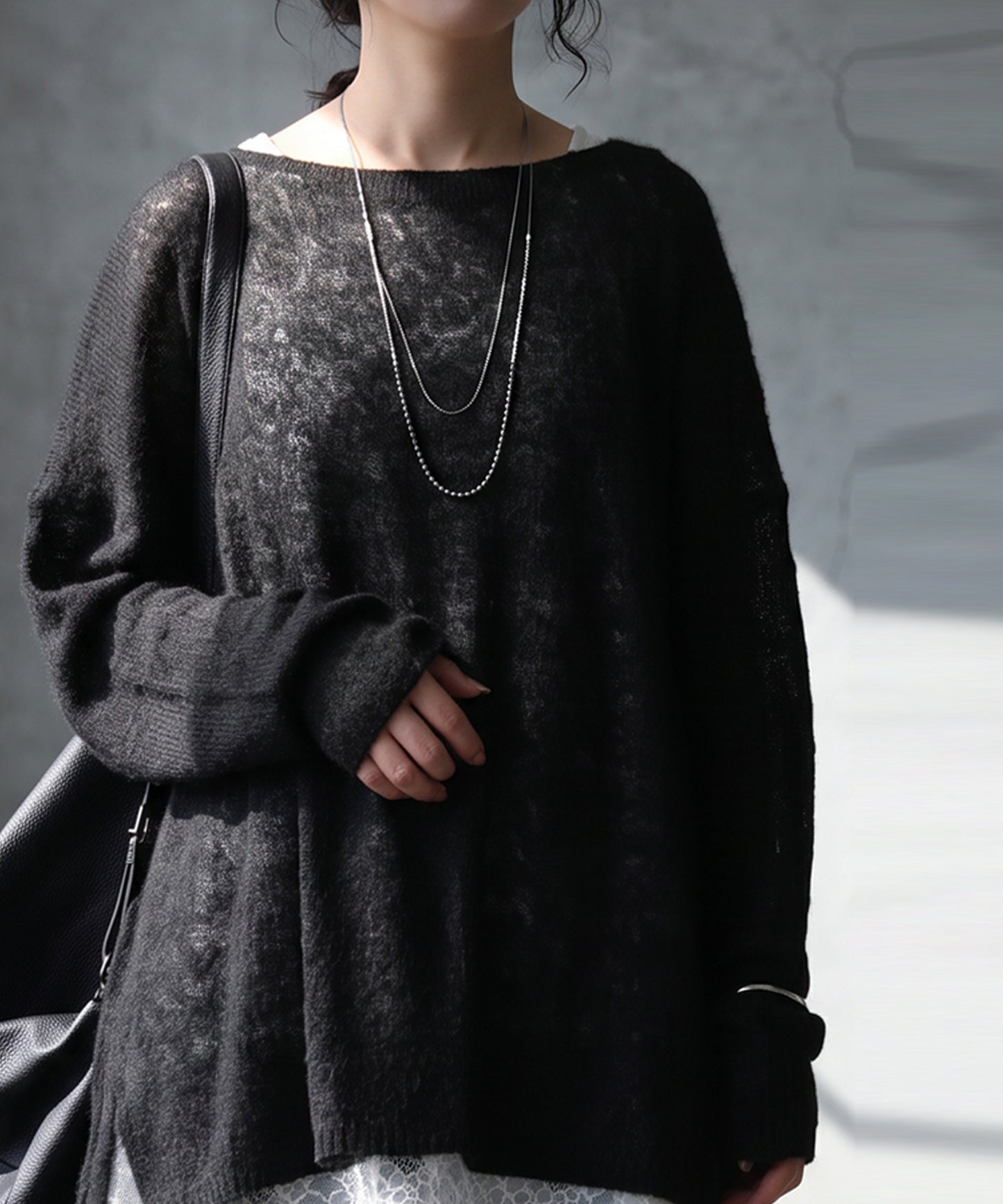 Wool Blend Mohair Knit Ladies
