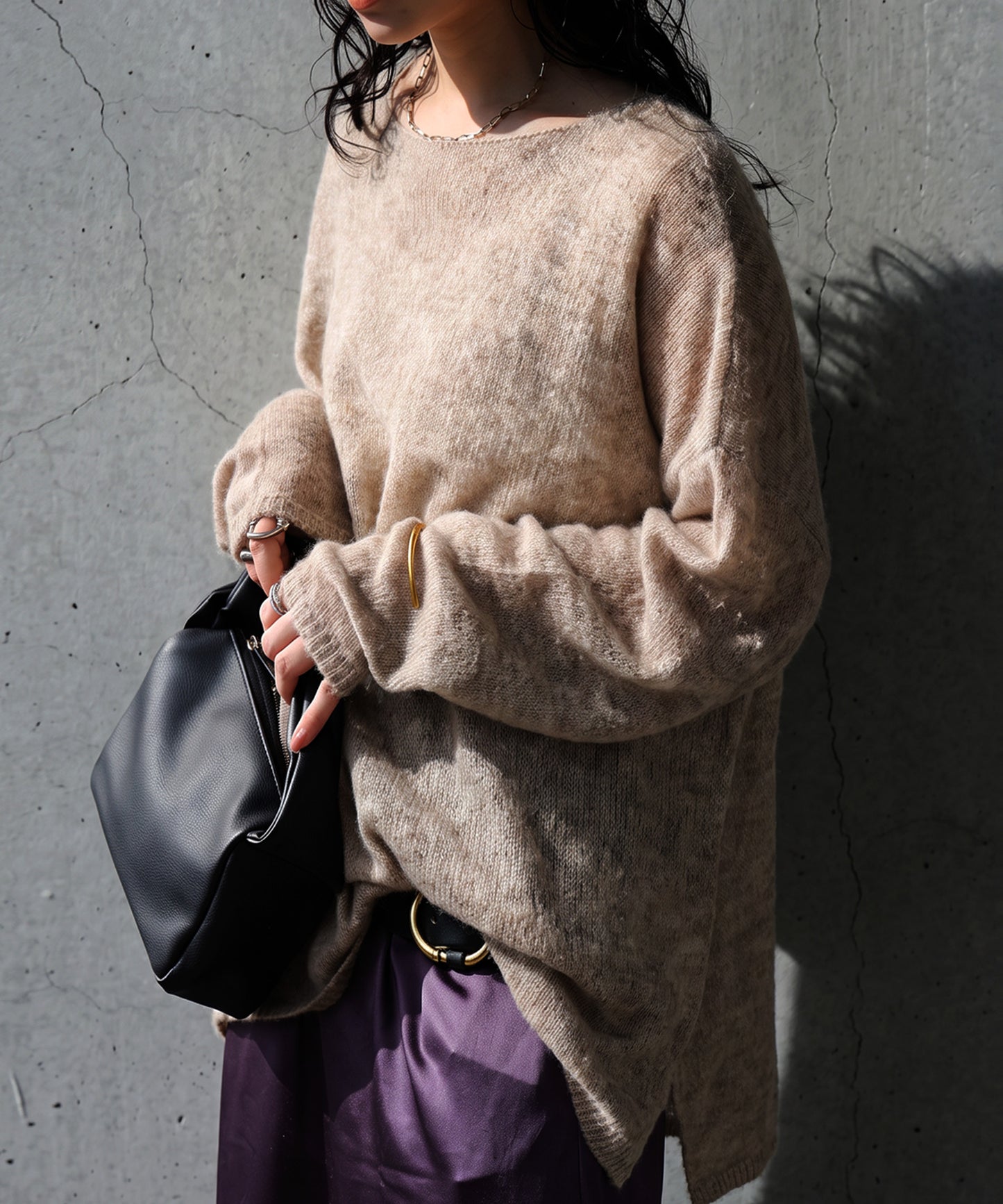 Wool Blend Mohair Knit Ladies