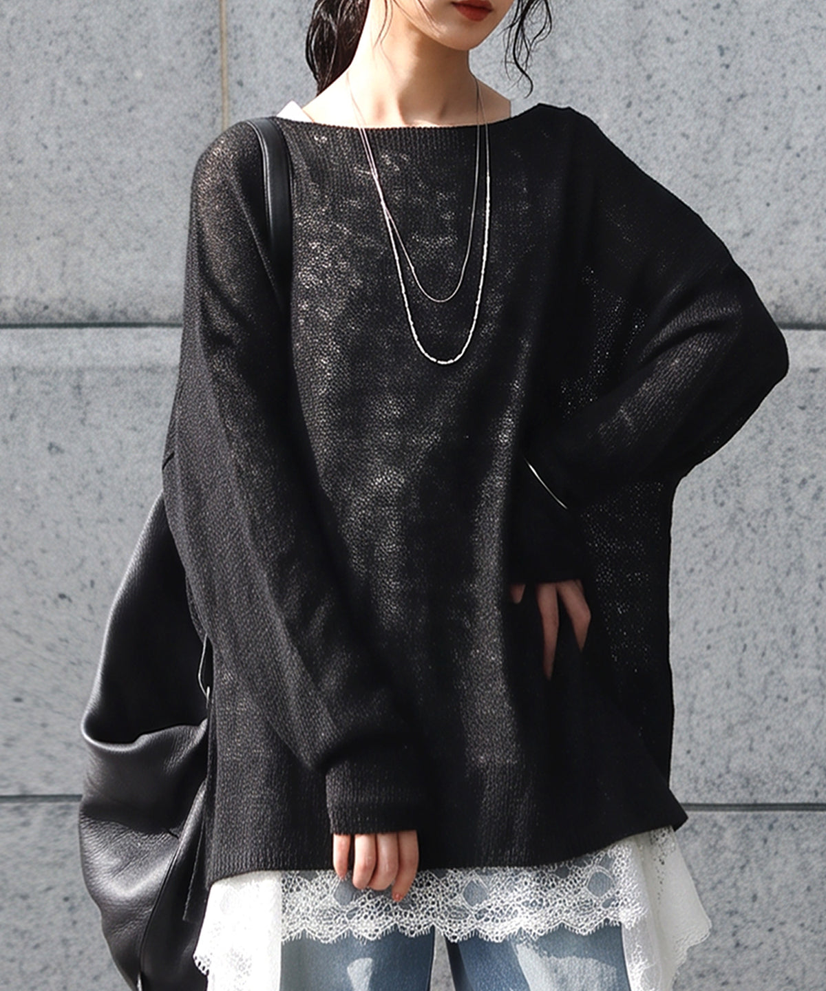 Wool Blend Mohair Knit Ladies
