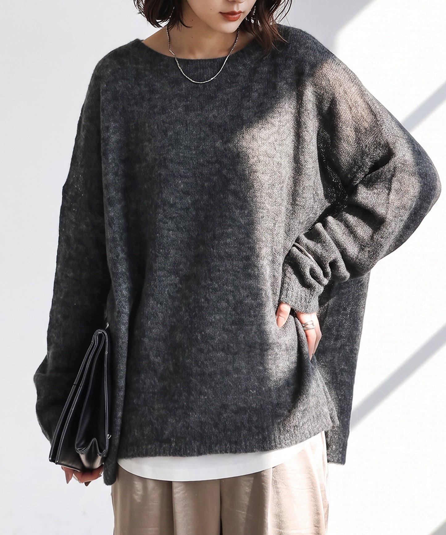 Wool Blend Mohair Knit Ladies