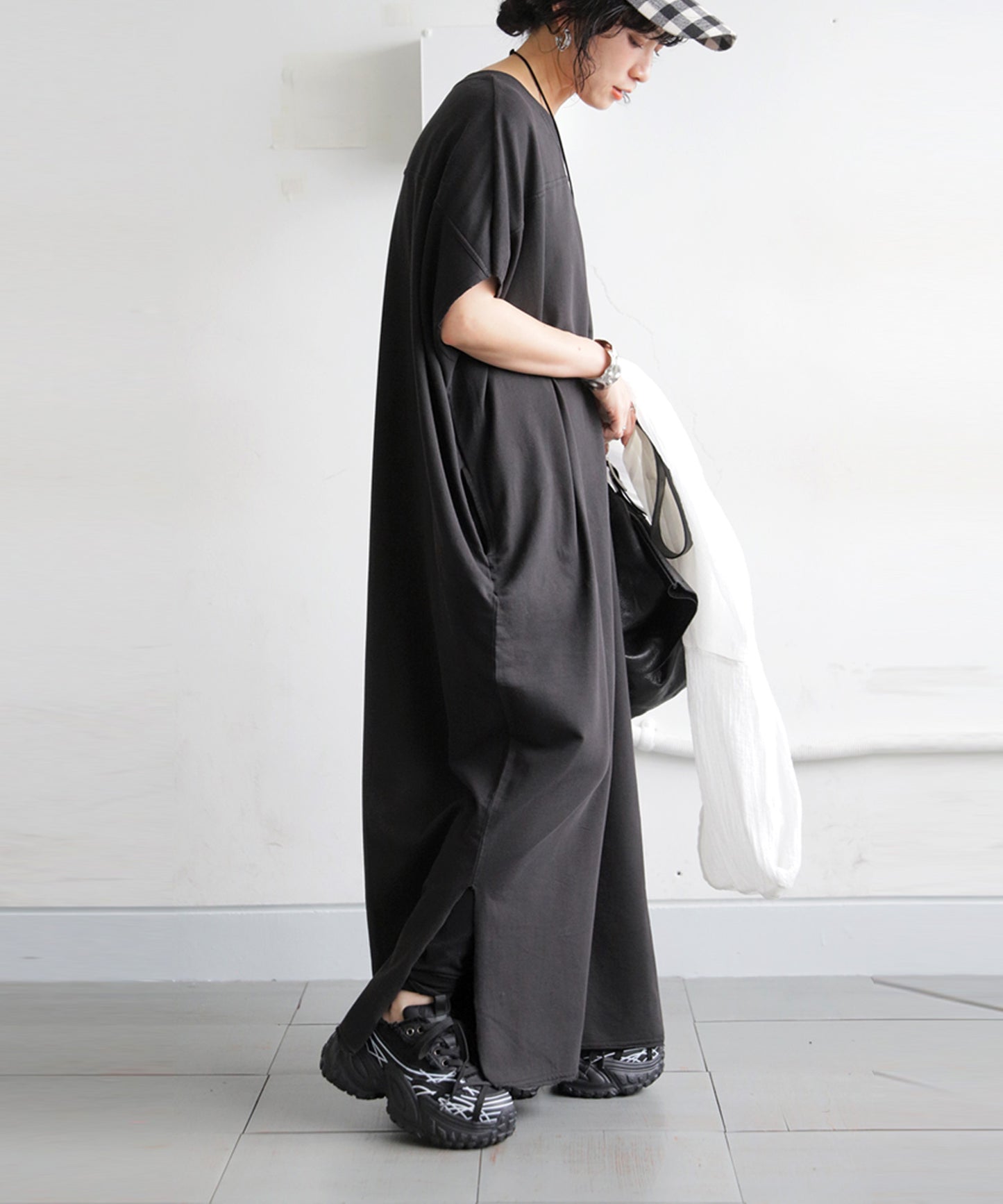 French Sleeve Pigment Dyed 100% Cotton Dress Ladies