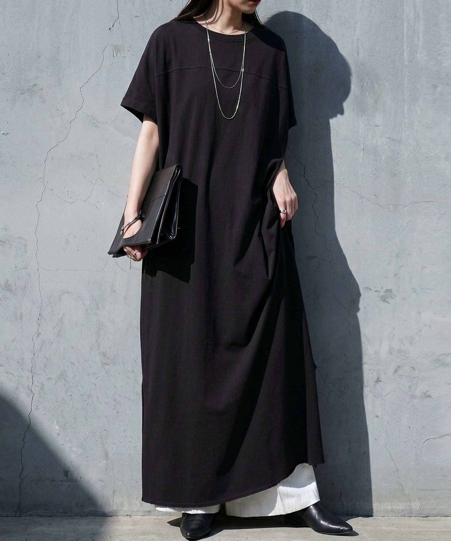 French Sleeve Pigment Dyed 100% Cotton Dress Ladies