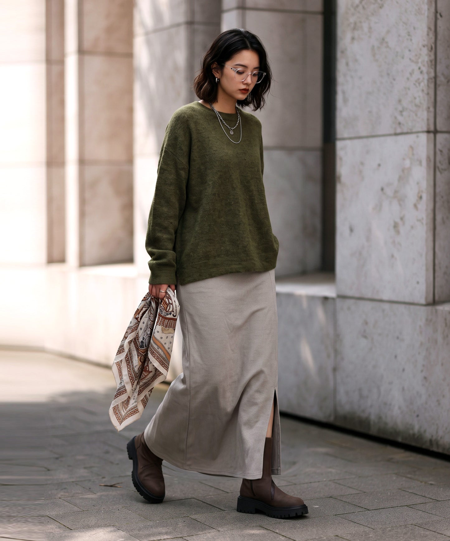Stretch Long Skirt Ladies