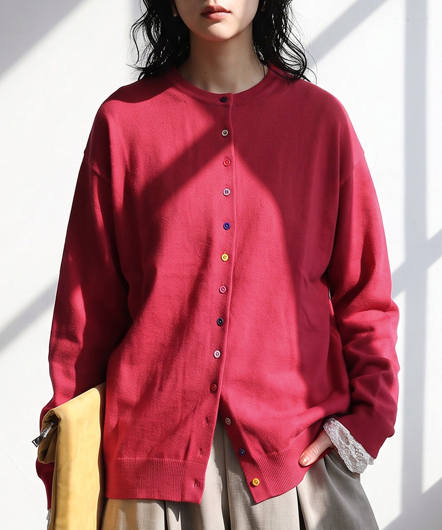 Marshmallow-Touch Knit Cardigan Ladies