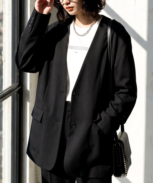 Namakemono Stretch Collarless Suit Jacket Ladies