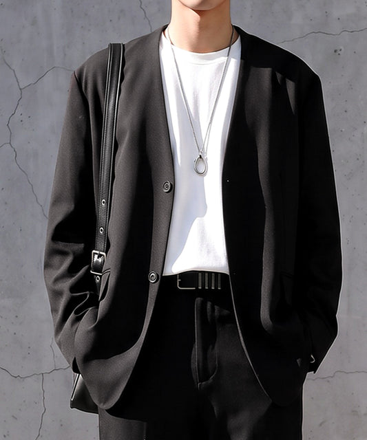 Namakemono Stretch Collarless Suit Jacket Men’s