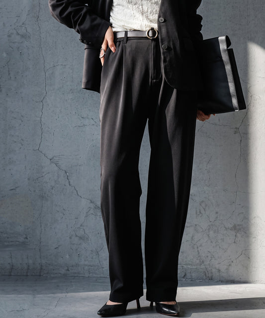 Namakemono Cool-Touch Tapered Pleated Pants Ladies