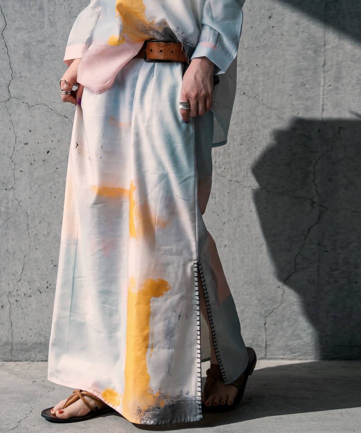 Side-Stitched Long Skirt Ladies