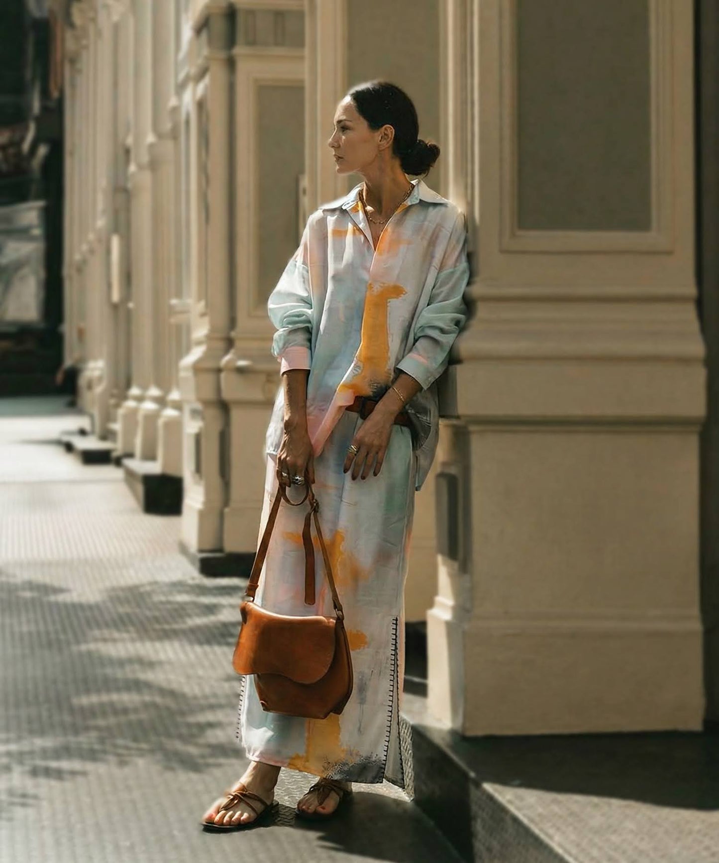 Side-Stitched Long Skirt Ladies
