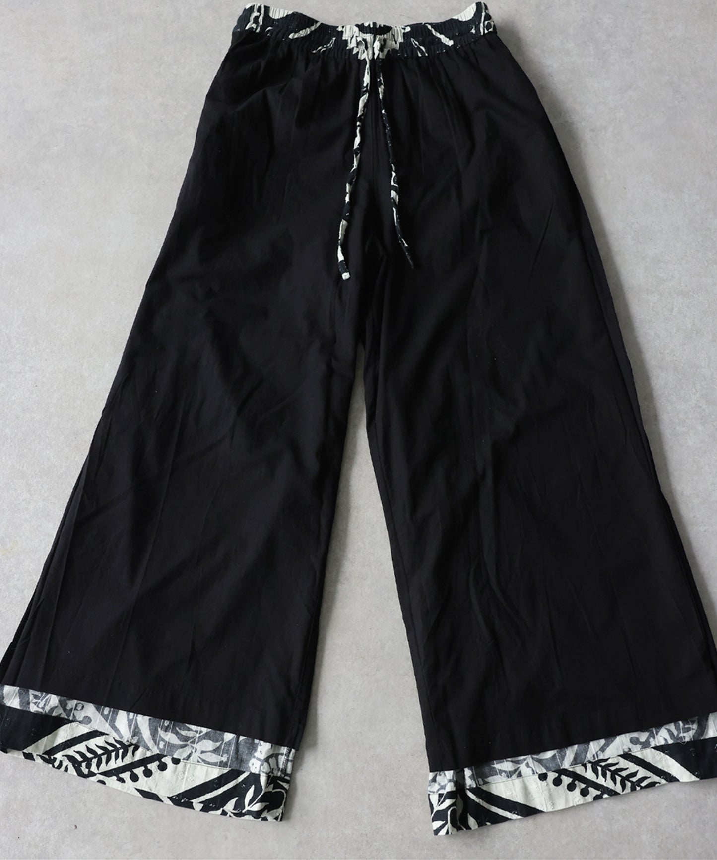 NUUUII 100% Cotton Ethnic Pattern Geometric Dobby Weave Wide Pants Ladies