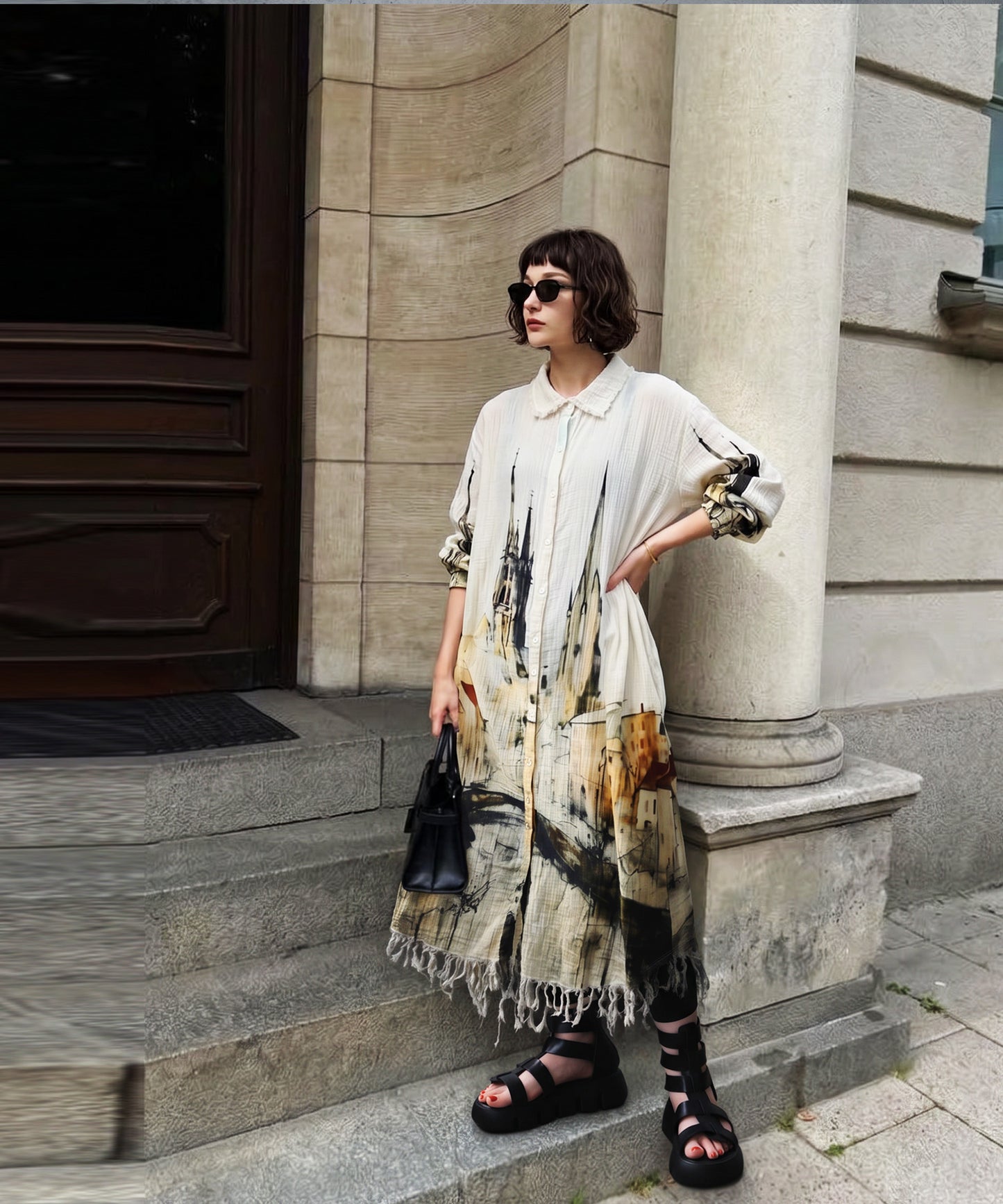 Double Gauze Shirt Dress Ladies