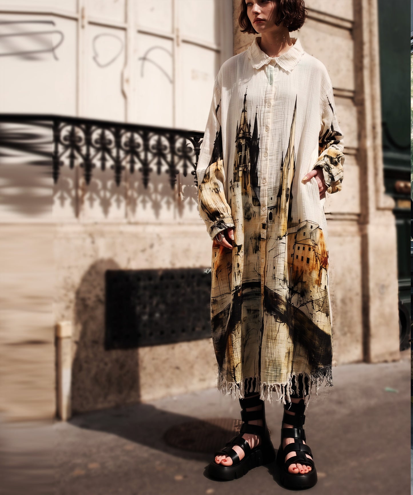 Double Gauze Shirt Dress Ladies