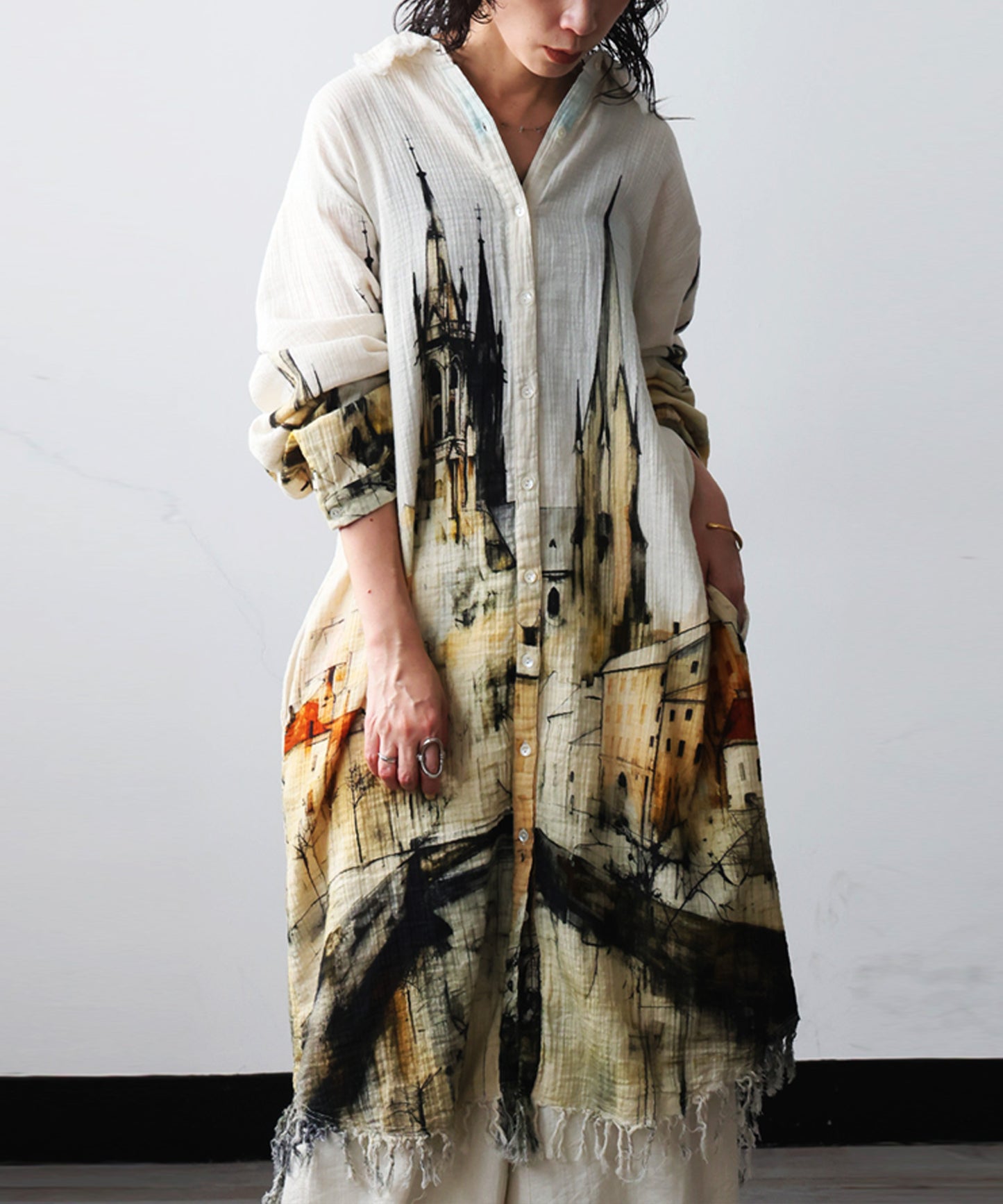 Double Gauze Shirt Dress Ladies