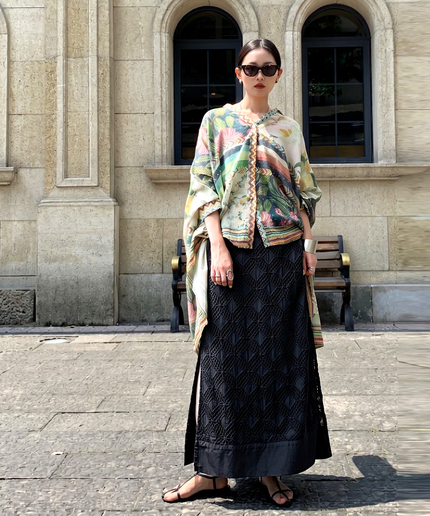 NUUUII 100% Cotton Lace Long Skirt Ladies
