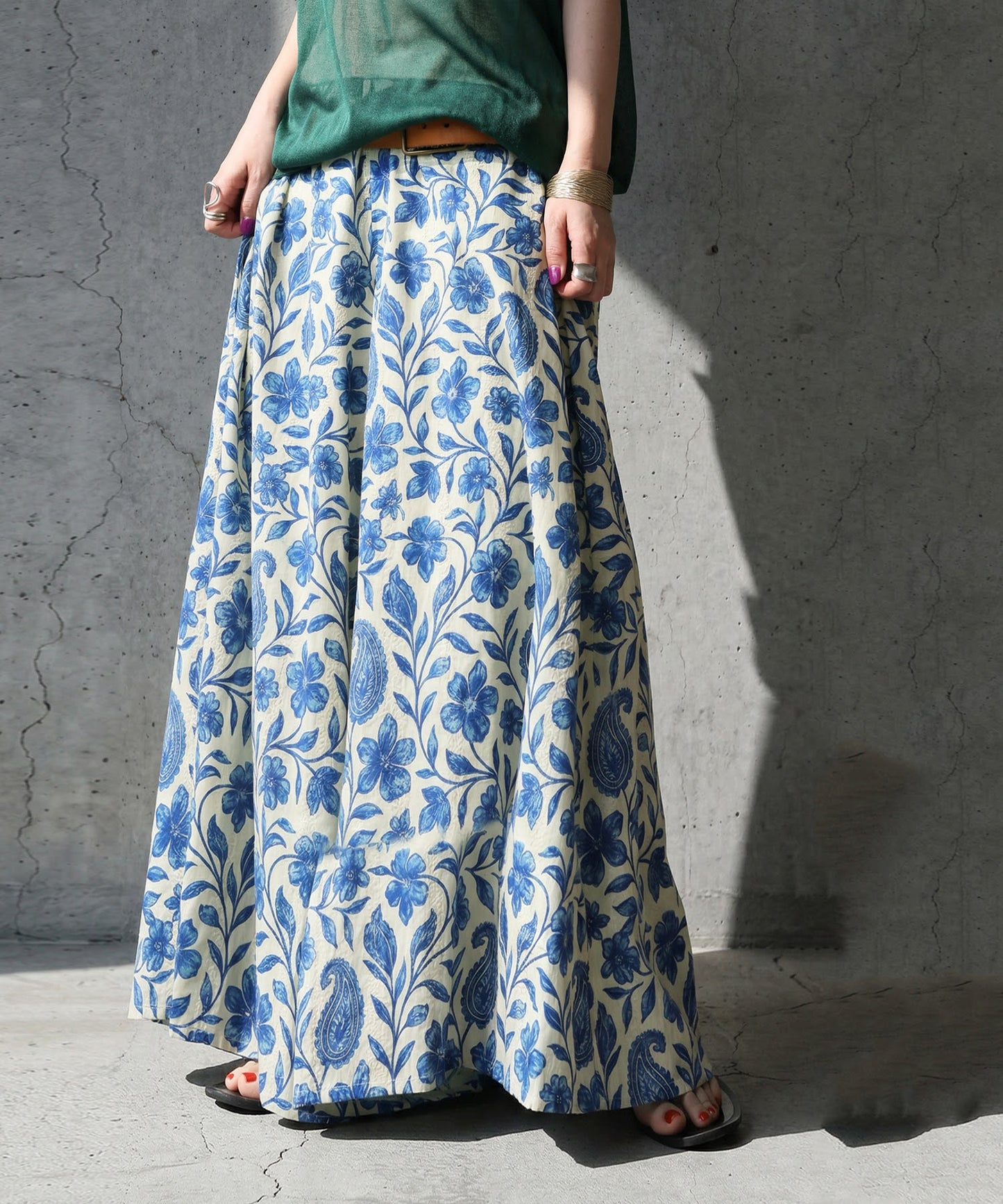 Floral Print Wide-Leg Long Pants Ladies