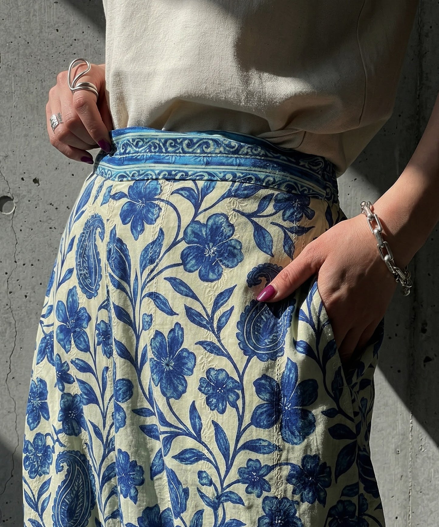 Floral Print Wide-Leg Long Pants Ladies